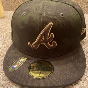 MEN'S NEW ERA ATLANTA BRAVES MLB ARMED FORCES DAY 59FIFTY 7 FITTED HAT CAMO NWT